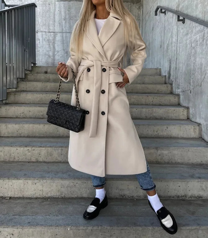 | Women's Classic Long Sleeve Trench Coat