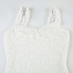 Boho Chic Women Floor-Length Fishtail Dress White Lace Elegant Sexy Sleeveless Bodycon Maxi Dress Summer Clubwear