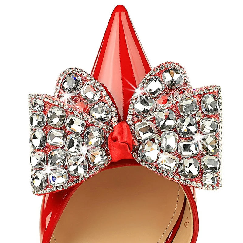 Women's Rhinestone Bowknot High Heel Sandals Summer Pumps