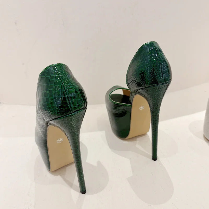 Elegant Pole Dancing Sandals with Sexy Extreme Peep Toe and Thin High Heels