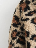 Women Fashion Jacket Winter Casual Ladies Commuter Leopard-print Lamb Wool Solid Jacket For Women's Outwears