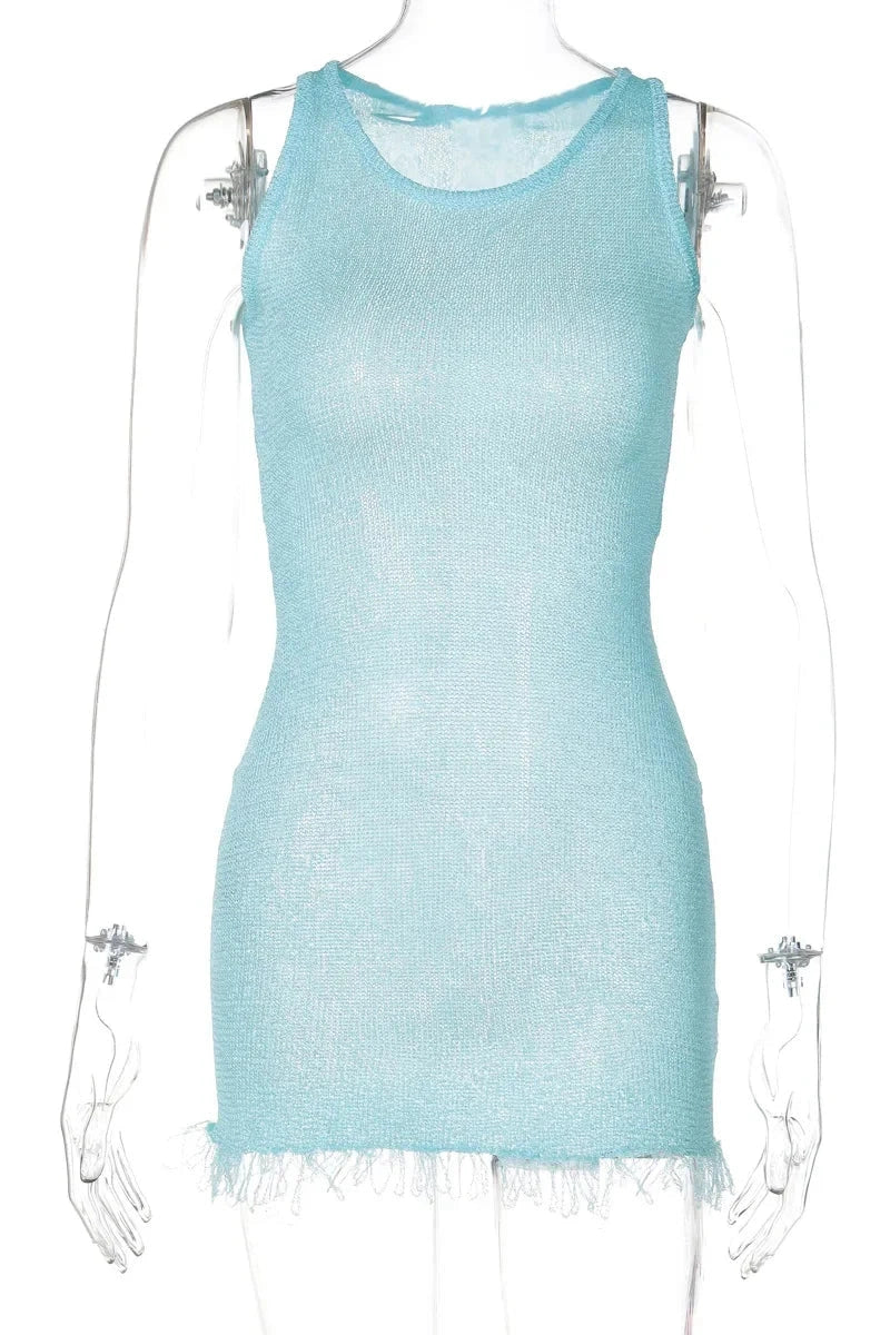 Lace Sleeveless Mini Dress
