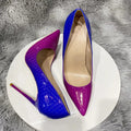Blue Pink Crocodile Effect Women Sexy High Heel - 8cm, 10cm, 12cm
