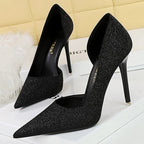 Sequin Cloth High Heel Stilettos for Retro Women Party