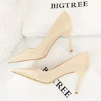 Embossed Satin High-heeled Shoes Women Pumps with Kitten Heels