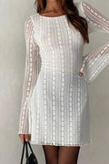 Elegant Lace Slim Long Sleeve Mini Dress
