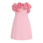 Bonnie Strapless Dress with Flower Applique