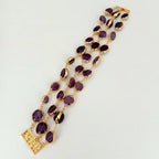 Natural Amethyst Oval Wrap Bracelet