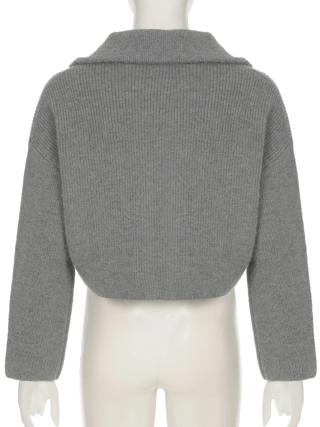 Casual Solid Zipper Knitted Cardigans Slim Turn-Down Collar Long Sleeve Sweater Coats Women Autumn Winter Fashion