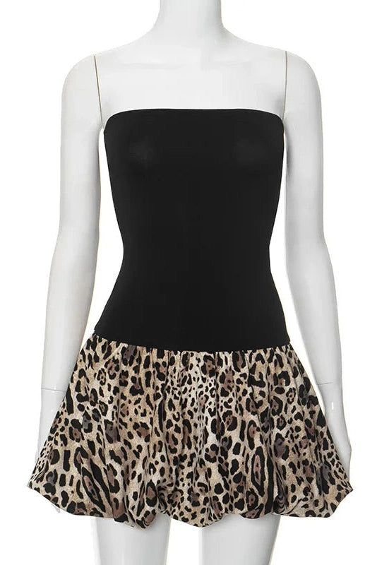 Patchwork Sleeveless Mini Dress