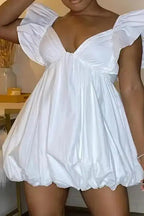 Ruffled Flutter Sleeve Mini Dress