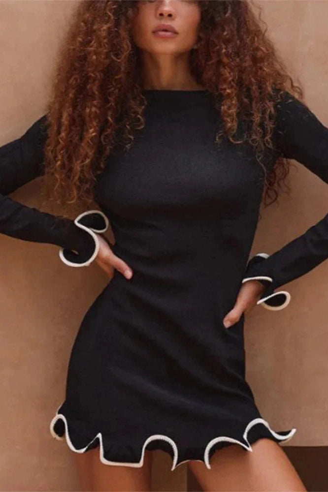 Slim Fit Long Sleeve Mini Dress