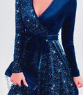 Valeria Chic Sequin Wrap Dress Premium Wardrobe Essential