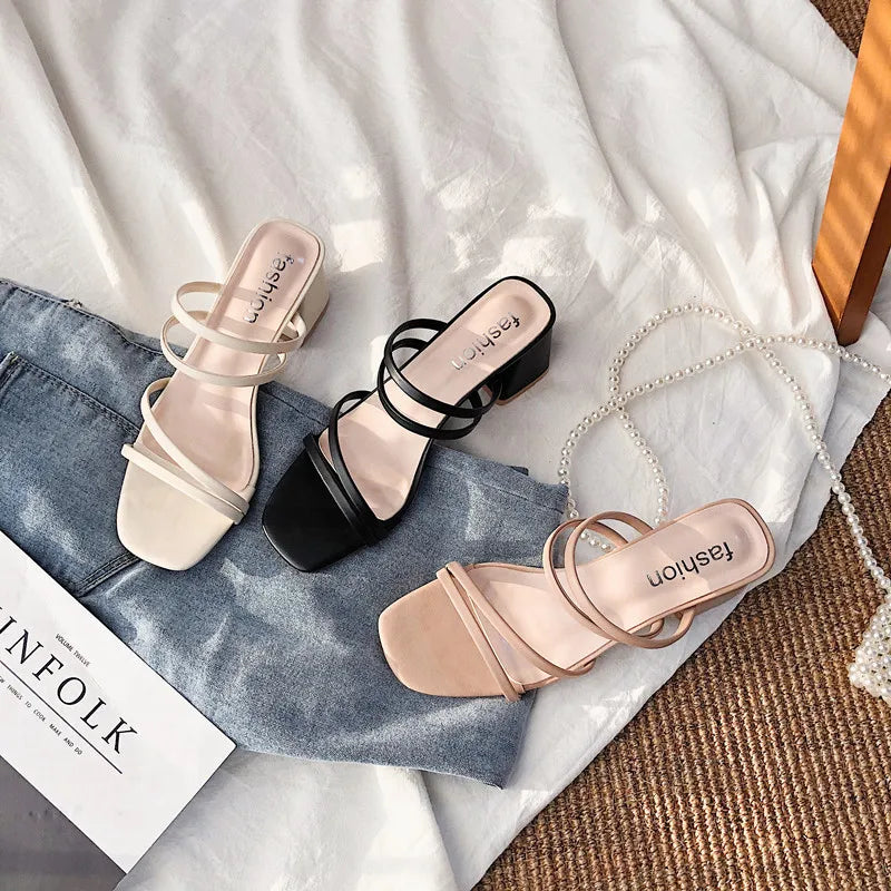 | Strappy Block Heel Sandals