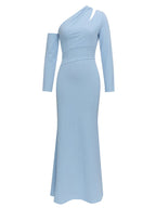 Milia One Shoulder Gown Dress with Cut Out
