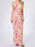 Strapless Tie-up Off Shoulder Floral Dress
