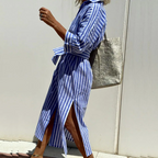 Mariana Minimalist Striped Shirt Dress Designer Edit