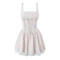 TAVIMART  -  New Summer Women's Dresses Bandage Waist Shaper Elastic Tie Princess Dress Sleeveless Lapel Short Beach Holiday Dress