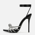 Peep Toe Black High Heels Sandals for Women