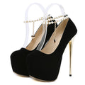 Black Super High Heels Platform Pumps - Sexy Slingback 16CM