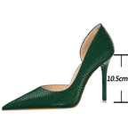 Red Women Pumps with New Weave Pattern High Heels