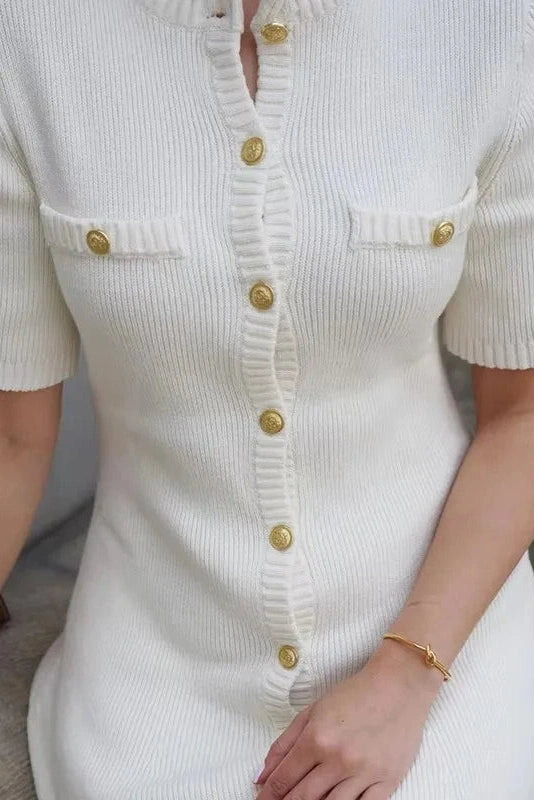 Elegant Slim Fit Short Sleeve Mini Dress