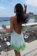 Sleeveless Mini Dress with Straps and High Waist