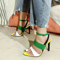 Fashion Mixed Color Buckle Strap Sandals for Women