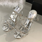 Crystal Butterfly-knot Pointed Toe Women Pumps Mule Shoes