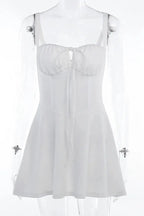 Spaghetti Strap Mini Dress with Lace-Up Detail