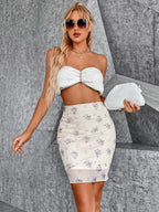 DressBetty - Floral Print Bodycon Skirt