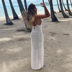 Iris Veil Mesh Cover-Up Maxi Dress