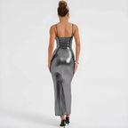 Love's Lexicon Metallic Maxi Dress