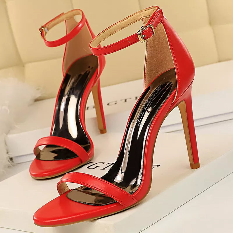 Suede Hollow High Heel Stiletto Sandals for Women