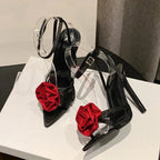 Crystal Flower Women's Thin High Heels Gladiator Sandals - 11.5CM