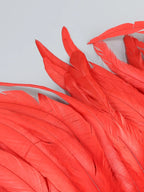 Yvaine Strapless Red Dress with Feathers and Sequins