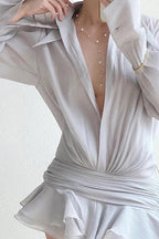 Elegant Pleated A-Line Mini Dress