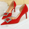 7 cm Heels Metal Buckle Women Pumps in Silks and Satins with Kitten Heels