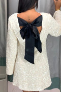 Elegant Long Sleeve Mini Dress with High Waist