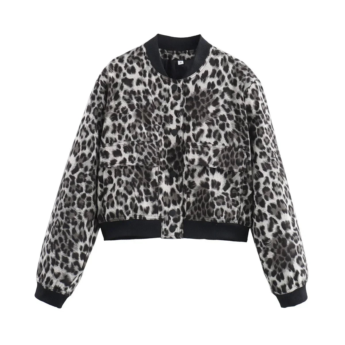 Basic Stand Collar Women Jacket Long Sleeve Cardigan Button Up Cropped Coat Baseball Outerwear Autumn Winter Clothes