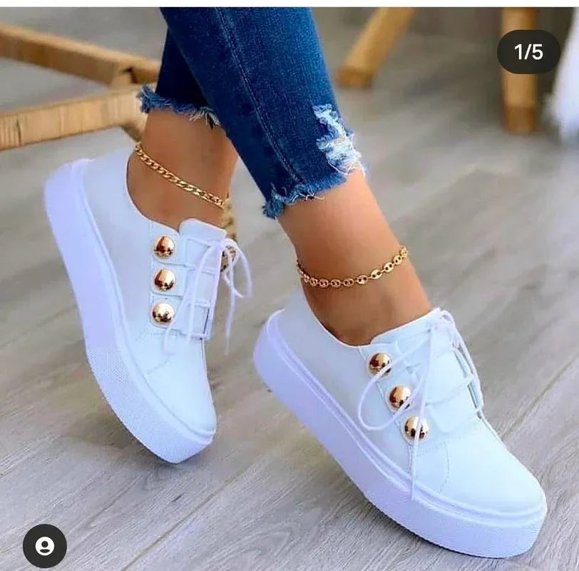 | Orthopedic Round Toe Platform Sneakers
