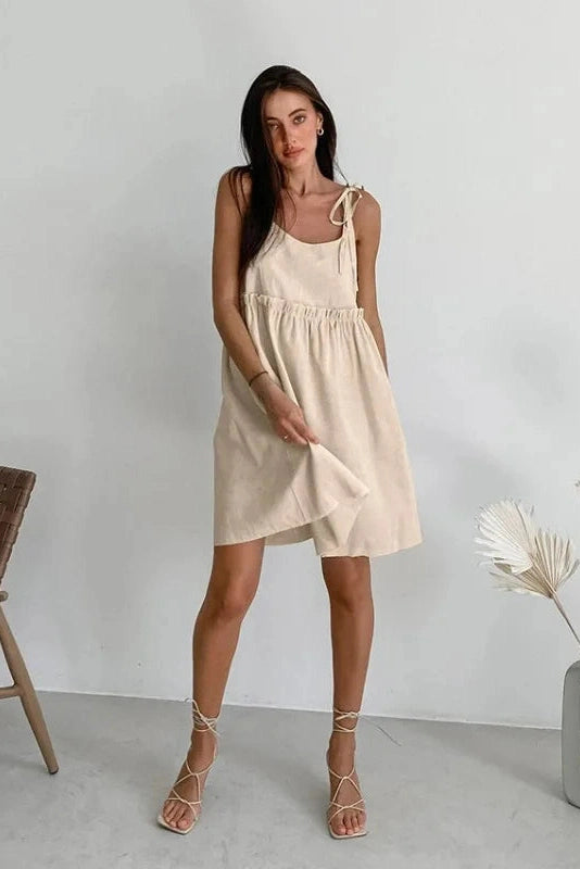 Slim Fit Lace Up Spaghetti Straps Mini Dress