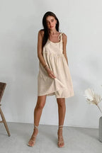Slim Fit Lace Up Spaghetti Straps Mini Dress