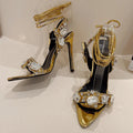 Summer Rhinestone Stiletto Sandals for Women