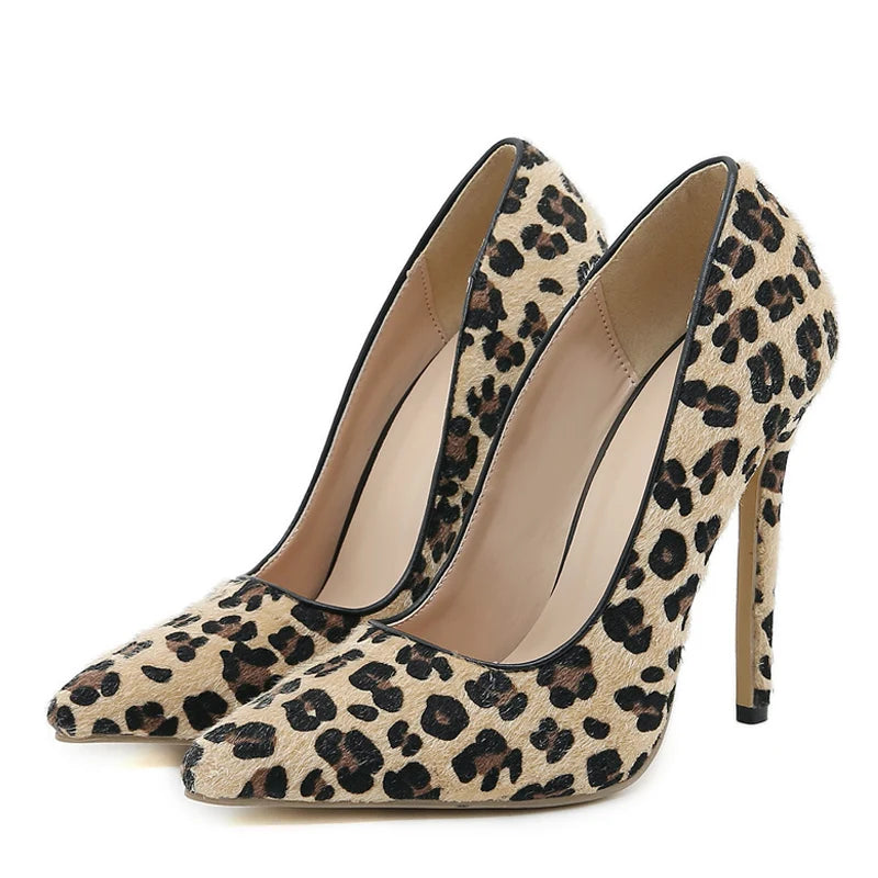 Leopard Grain Women Pumps for Sexy Party Nightclub Stripper Heels
