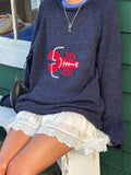 Y2k 2024 Goth Unisex Cartoon Sweater Long Sleeve Knitted Pullovers Oversized O-neck Fashion Warm Cotton Streetwear.