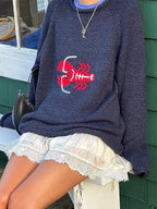 Y2k 2024 Goth Unisex Cartoon Sweater Long Sleeve Knitted Pullovers Oversized O-neck Fashion Warm Cotton Streetwear.