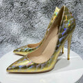 Crocodile Effect Pointy Toe High Heel Shoes for Women