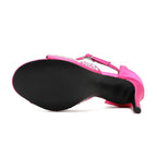Crystal Silk Sandals Women Thin Heels for Summer Prom Party