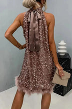 Glitter A-Line Mini Dress